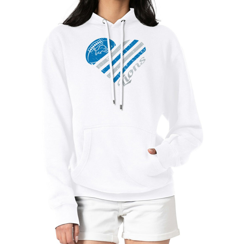 Detroit Lions G-III 4Her by Carl Banks Women's Heart Graphic Fleece Pullover Hoodie - White Hoodies
