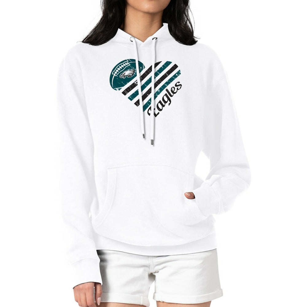 Philadelphia Eagles G-III 4Her by Carl Banks Women's Heart Graphic Fleece Pullover Hoodie - White Hoodies