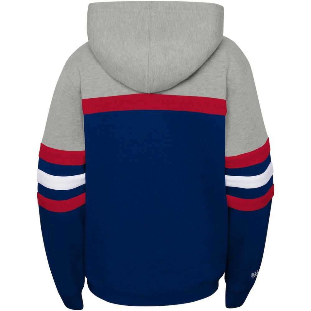 Boston Red Sox Mitchell & Ness Youth Cooperstown Collection Head Coach Pullover Hoodie - Heather Gray/Navy Hoodies