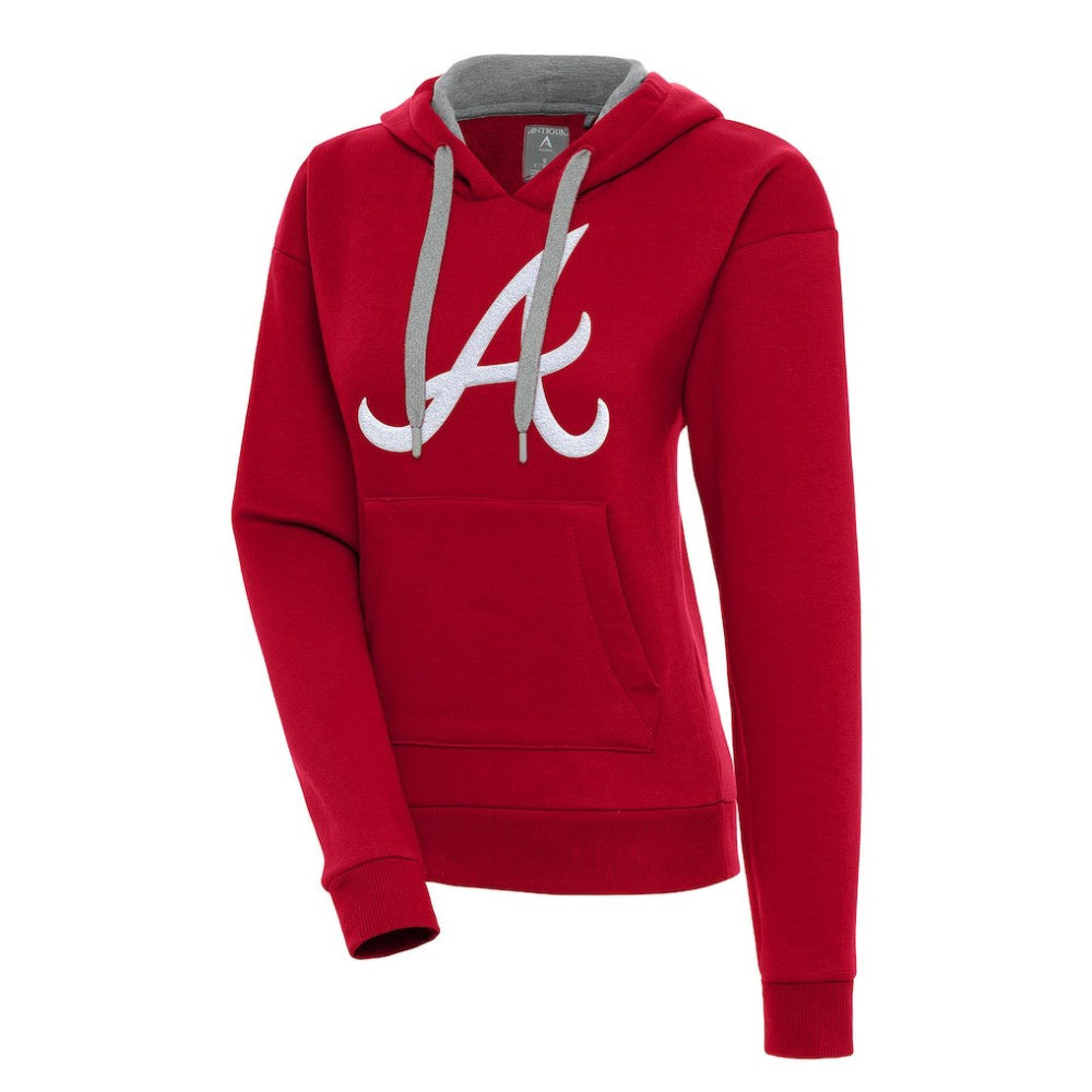 Atlanta Braves Antigua Women's Victory Pullover Hoodie - Red Hoodies