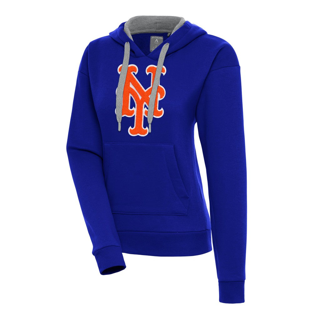 New York Mets Antigua Women's Victory Pullover Hoodie - Royal Hoodies