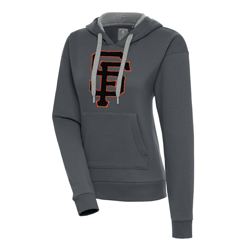 San Francisco Giants Antigua Women's Victory Pullover Hoodie - Charcoal Hoodies