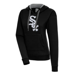 Chicago White Sox Antigua Women's Victory Pullover Hoodie - Black Hoodies