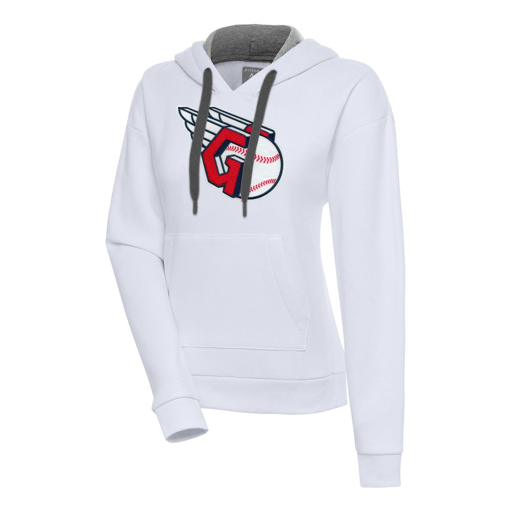Cleveland Guardians Antigua Women's Victory Pullover Hoodie - White Hoodies