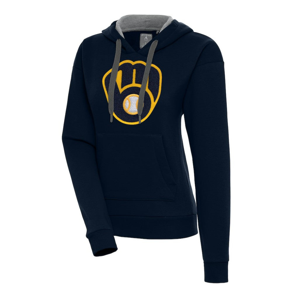 Milwaukee Brewers Antigua Women's Victory Pullover Hoodie - Navy Hoodies