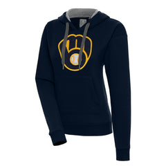 Milwaukee Brewers Antigua Women's Victory Pullover Hoodie - Navy Hoodies