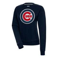 Chicago Cubs Antigua Women's Victory Chenille Pullover Sweatshirt - Navy Pullover