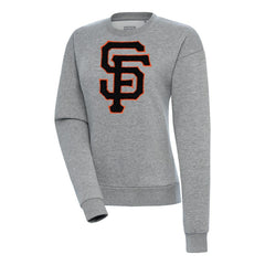 San Francisco Giants Antigua Women's Victory Chenille Pullover Sweatshirt - Heather Gray Pullover