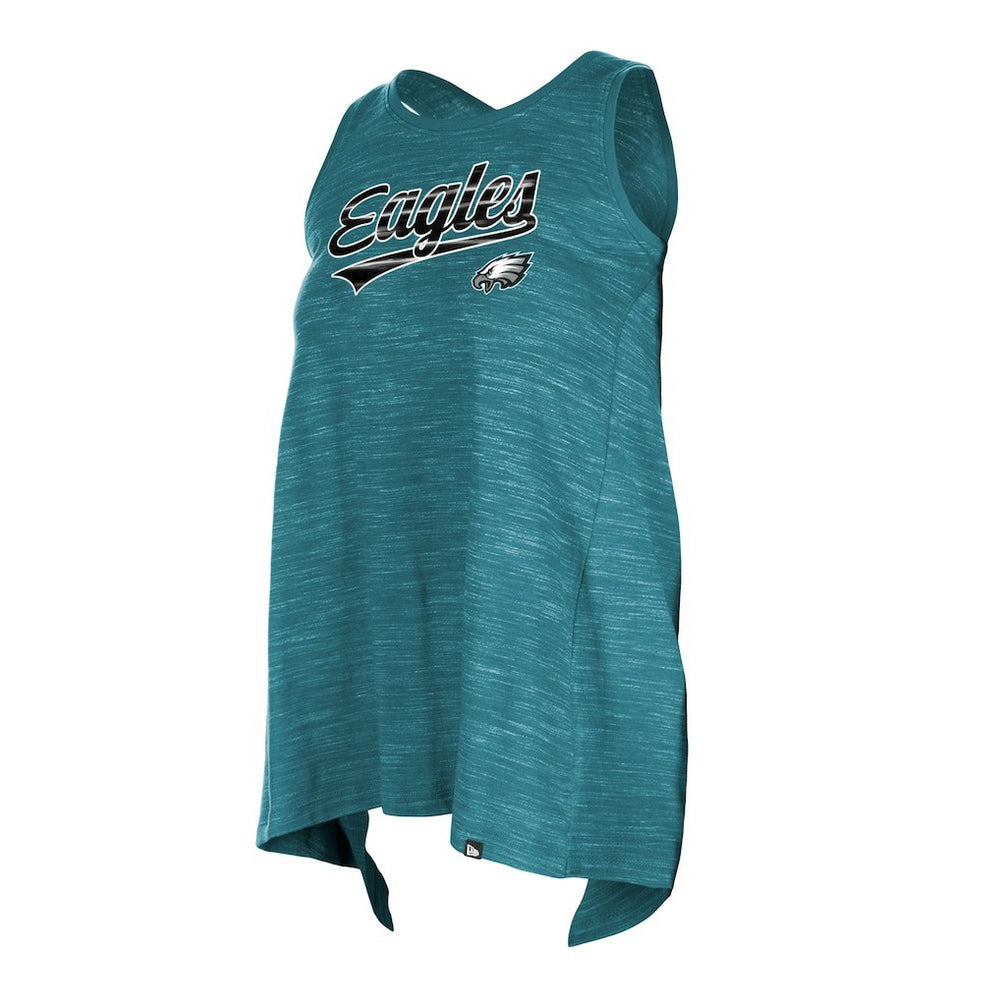 Philadelphia Eagles New Era Women's Space Dye Active Tank Top - Midnight Green Tops