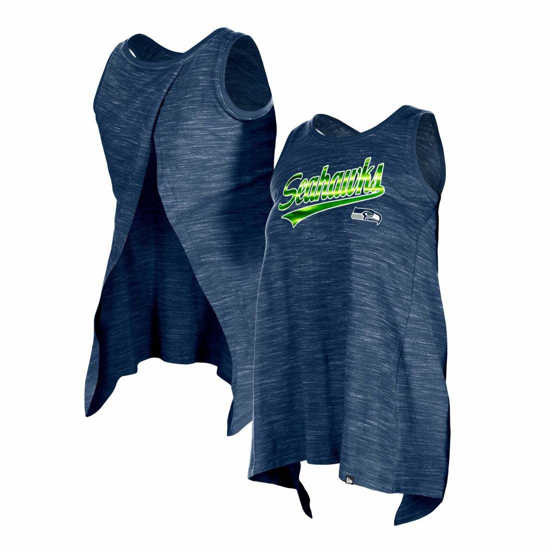 Seattle Seahawks New Era Women's Space Dye Active Tank Top - College Navy Tops