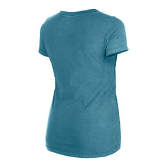 Miami Dolphins New Era Women's Enzyme Wash Low V-Neck T-Shirt - Aqua T-shirts