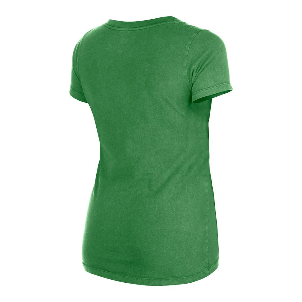 Philadelphia Eagles New Era Women's Enzyme Wash Low V-Neck T-Shirt - Green T-shirts