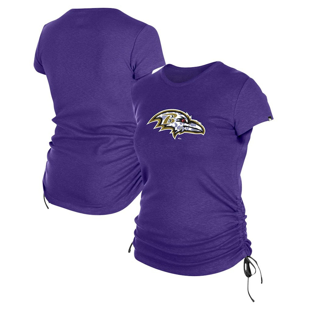 Baltimore Ravens New Era Women's Ruched Side T-Shirt - Purple T-shirts