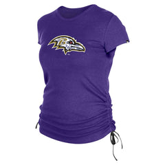 Baltimore Ravens New Era Women's Ruched Side T-Shirt - Purple T-shirts