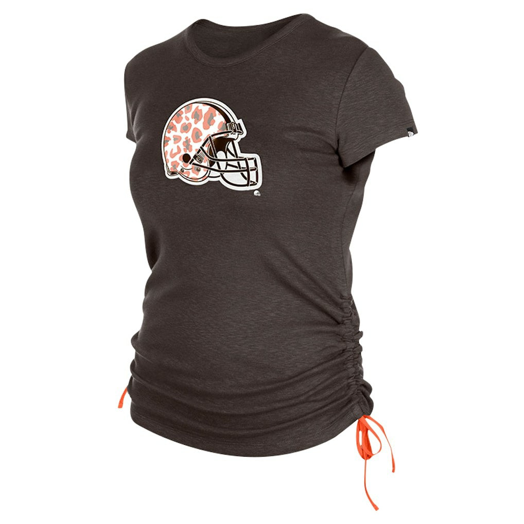 Cleveland Browns New Era Women's Ruched Side T-Shirt - Brown T-shirts