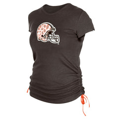 Cleveland Browns New Era Women's Ruched Side T-Shirt - Brown T-shirts
