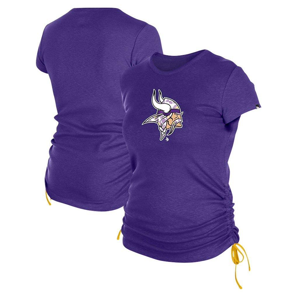 Minnesota Vikings New Era Women's Ruched Side T-Shirt - Purple T-shirts
