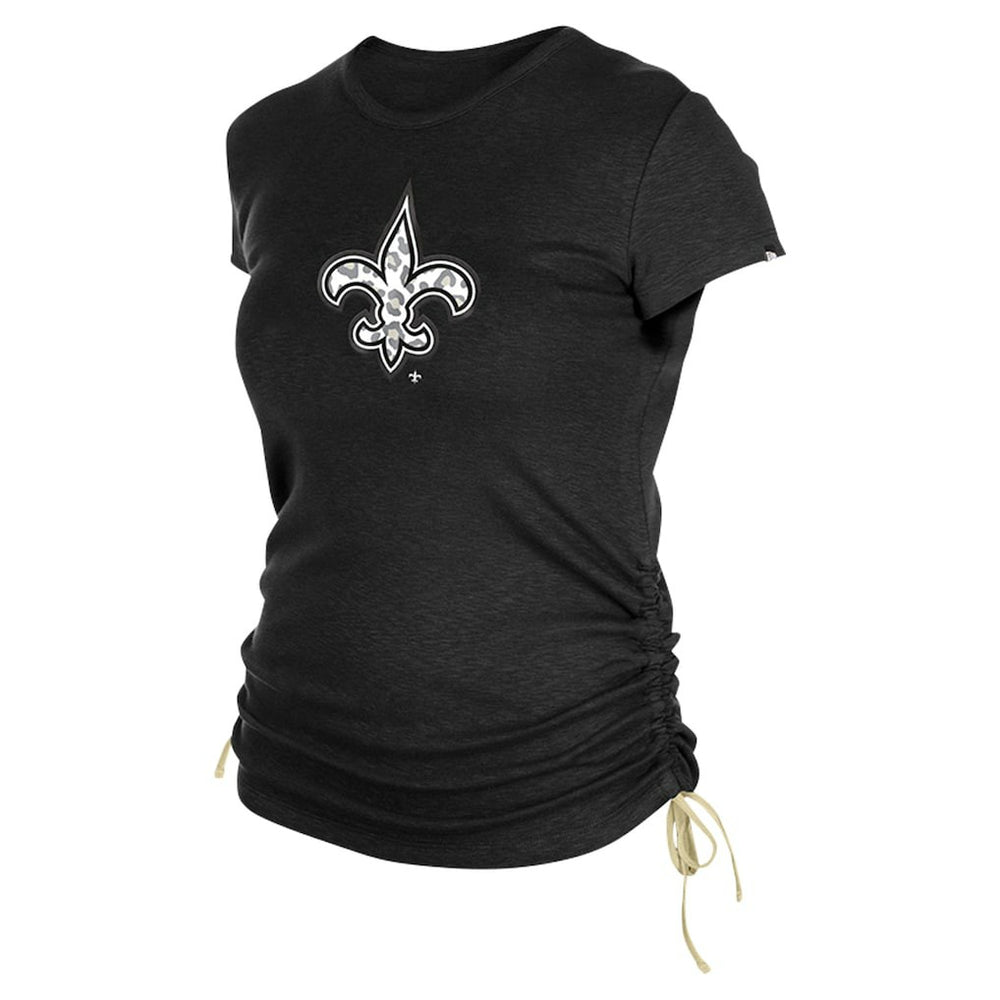 New Orleans Saints New Era Women's Ruched Side T-Shirt - Black T-shirts