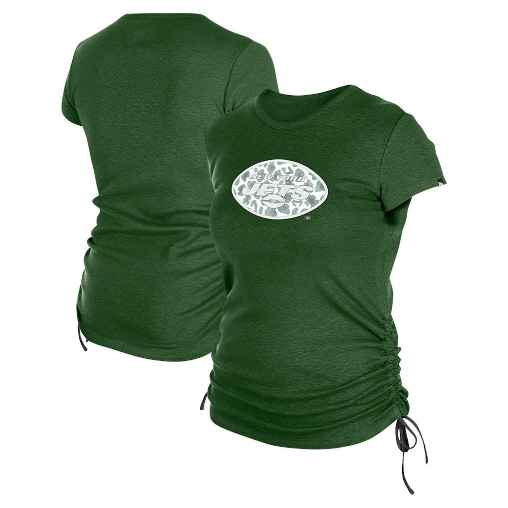 New York Jets New Era Women's Ruched Side T-Shirt - Green T-shirts
