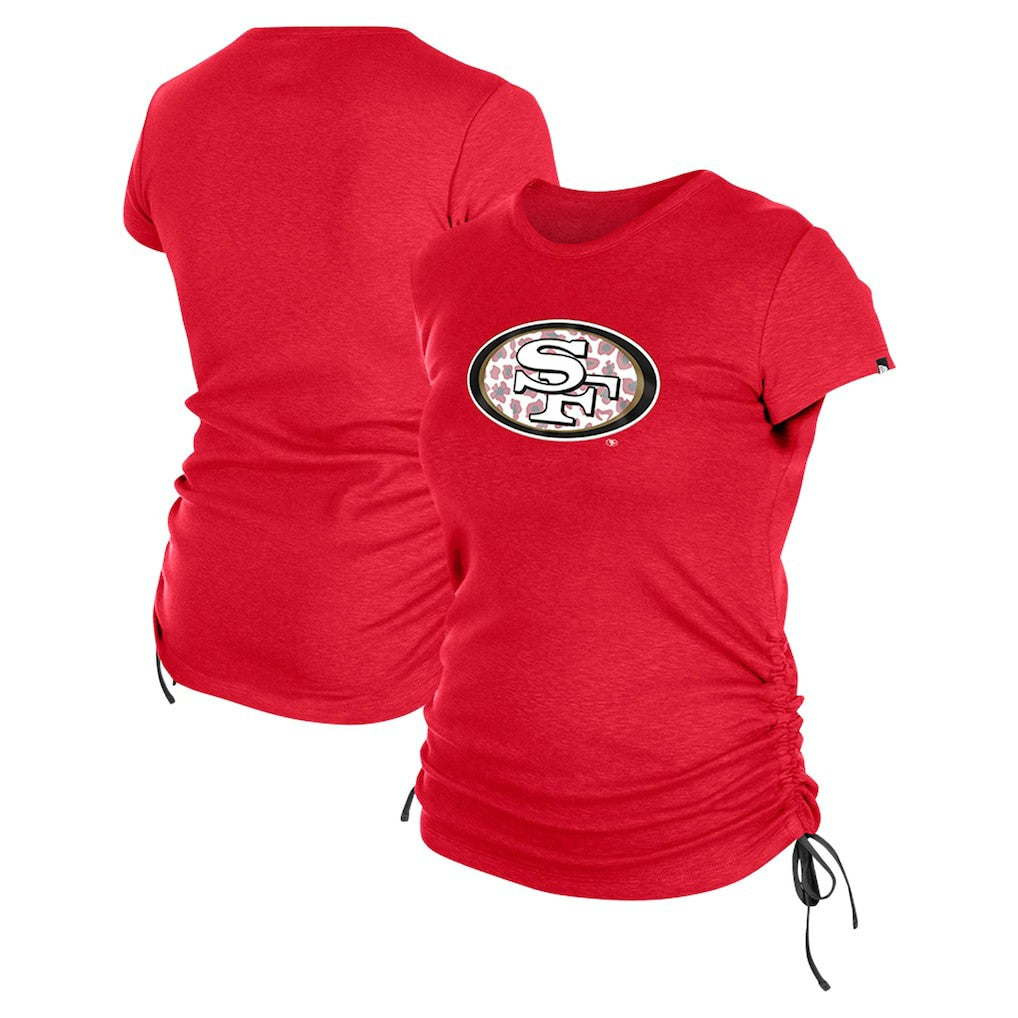 San Francisco 49ers New Era Women's Ruched Side T-Shirt - Red T-shirts