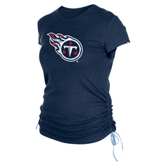 Tennessee Titans New Era Women's Ruched Side T-Shirt - Navy T-shirts