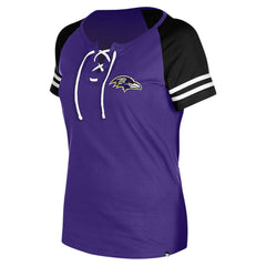 Baltimore Ravens New Era Women's Lace-Up Raglan T-Shirt - Purple T-shirts