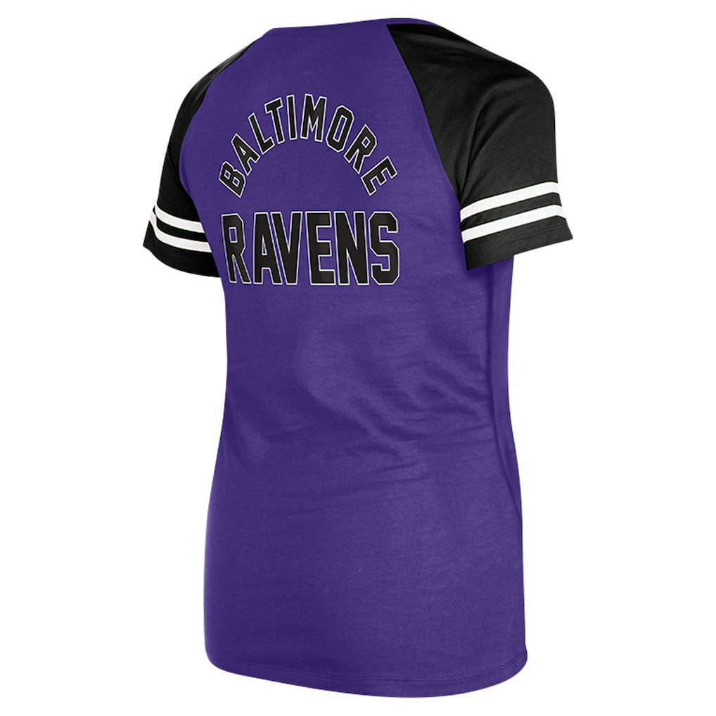 Baltimore Ravens New Era Women's Lace-Up Raglan T-Shirt - Purple T-shirts