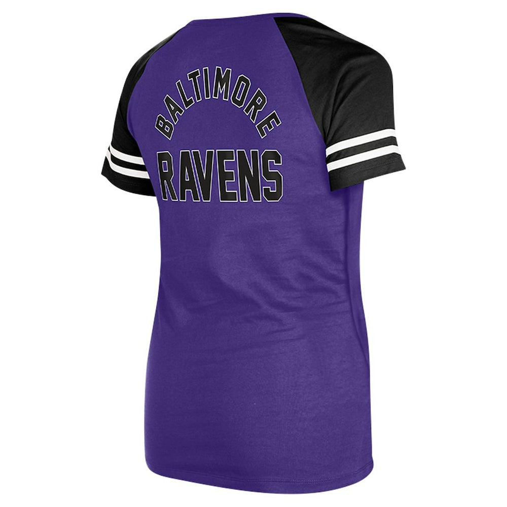 Baltimore Ravens New Era Women's Lace-Up Raglan T-Shirt - Purple T-shirts