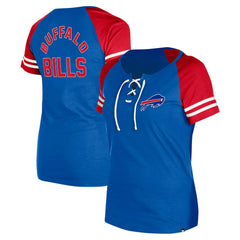 Buffalo Bills New Era Women's Lace-Up Raglan T-Shirt - Royal T-shirts