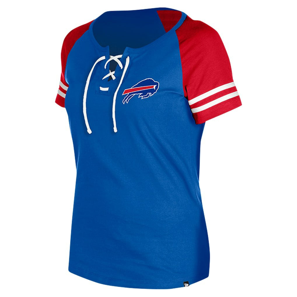 Buffalo Bills New Era Women's Lace-Up Raglan T-Shirt - Royal T-shirts