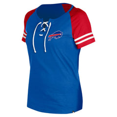 Buffalo Bills New Era Women's Lace-Up Raglan T-Shirt - Royal T-shirts