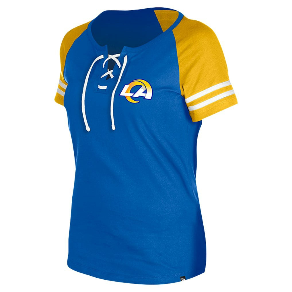 Los Angeles Rams New Era Women's Lace-Up Raglan T-Shirt - Royal T-shirts