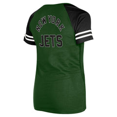 New York Jets New Era Women's Lace-Up Raglan T-Shirt - Green T-shirts