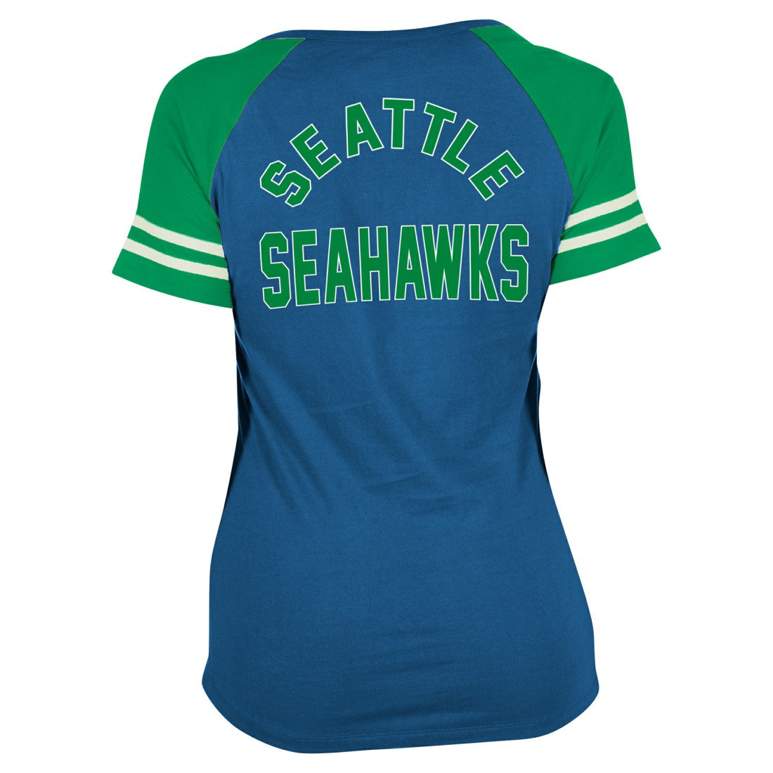 Seattle Seahawks New Era Women's Throwback Lace-Up Raglan T-Shirt - Royal T-shirts