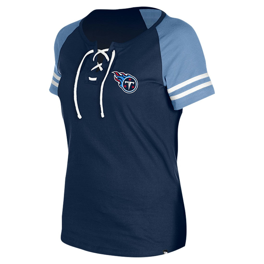 Tennessee Titans New Era Women's Lace-Up Raglan T-Shirt - Navy T-shirts