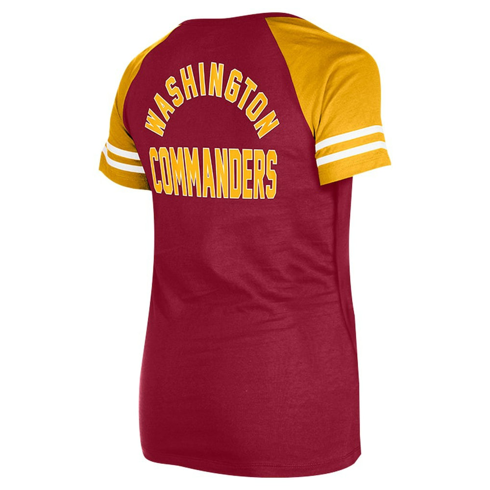 Washington Commanders New Era Women's Lace-Up Raglan T-Shirt - Burgundy T-shirts