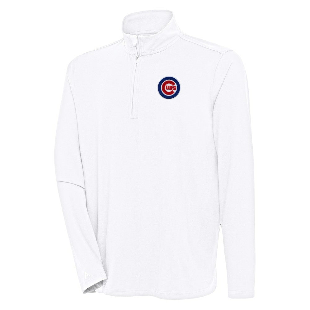 Chicago Cubs Antigua Hunk Quarter-Zip Pullover Top - White Pullover