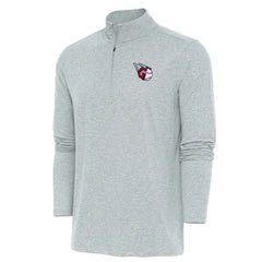 Cleveland Guardians Antigua Hunk Quarter-Zip Pullover Top - Heather Gray Pullover