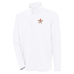 Houston Astros Antigua Hunk Quarter-Zip Pullover Top - White Pullover