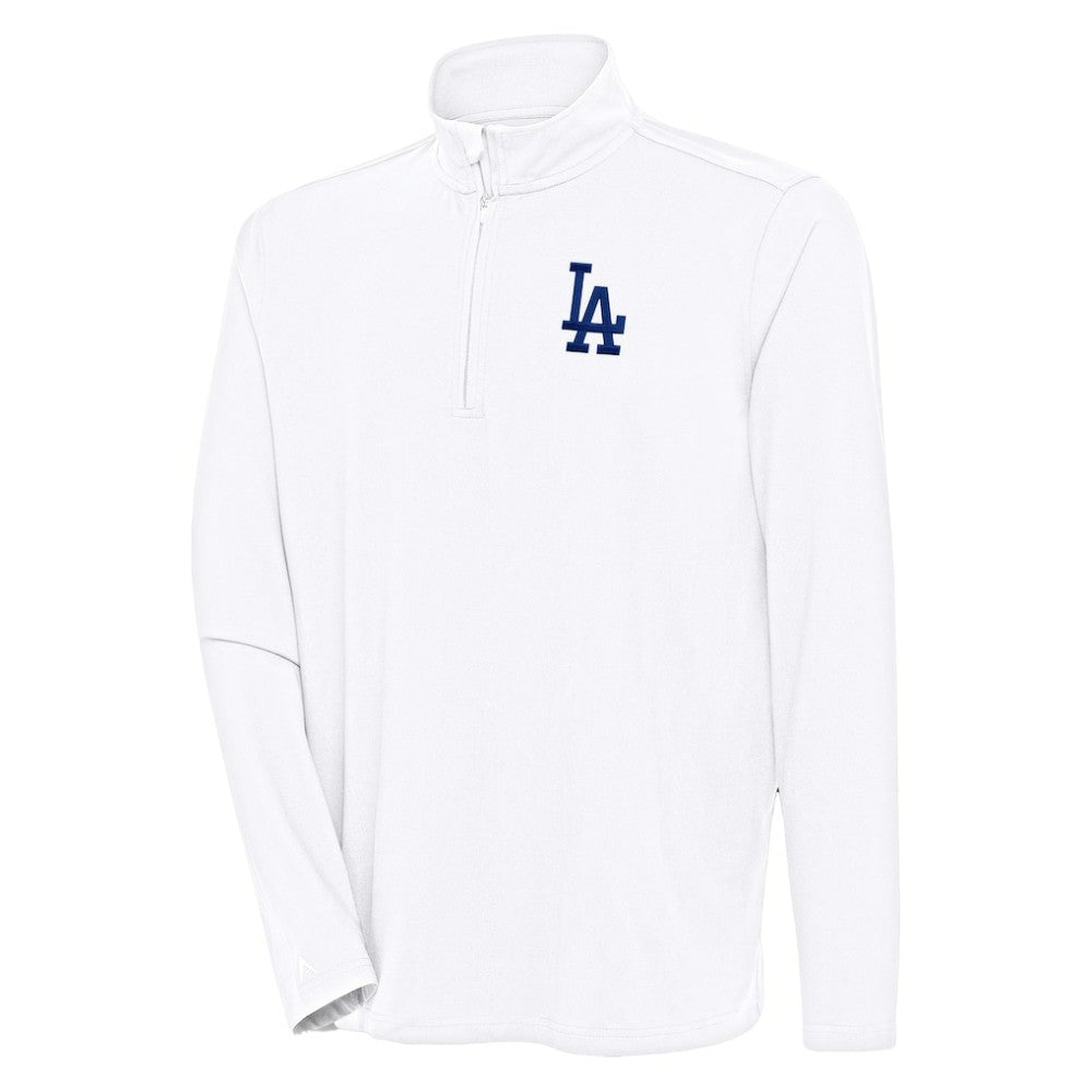 Los Angeles Dodgers Antigua Hunk Quarter-Zip Pullover Top - White Pullover
