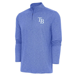 Tampa Bay Rays Antigua Hunk Quarter-Zip Pullover Top - Heather Royal Pullover