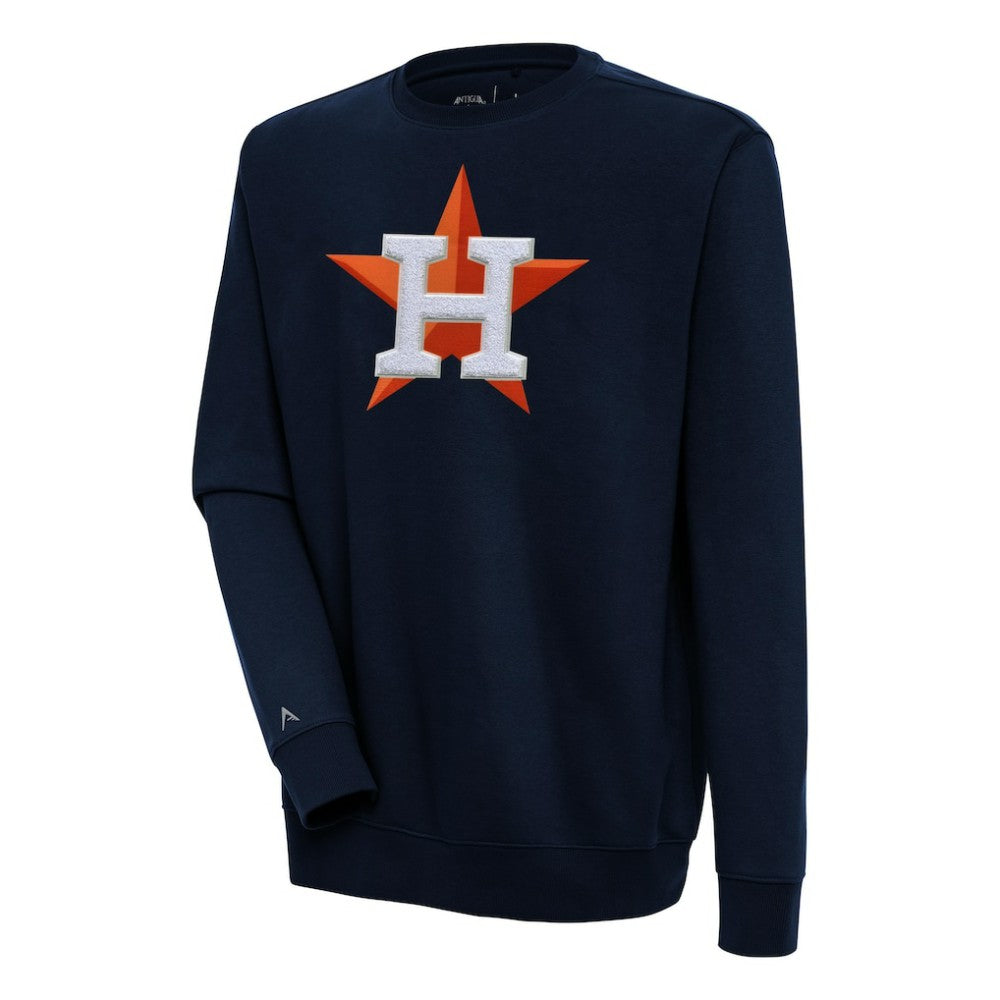 Houston Astros Antigua Victory Crewneck Chenille Pullover Sweatshirt - Navy Pullover