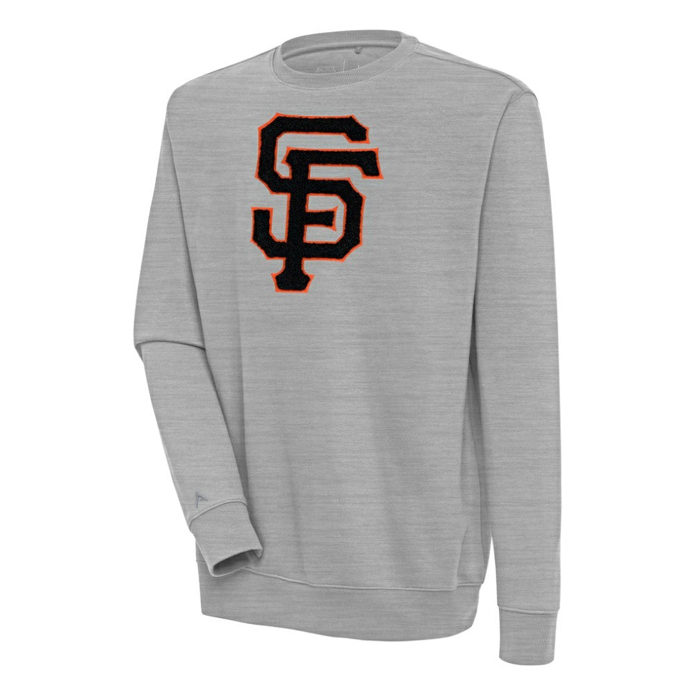 San Francisco Giants Antigua Victory Crewneck Chenille Pullover Sweatshirt - Heather Gray Pullover