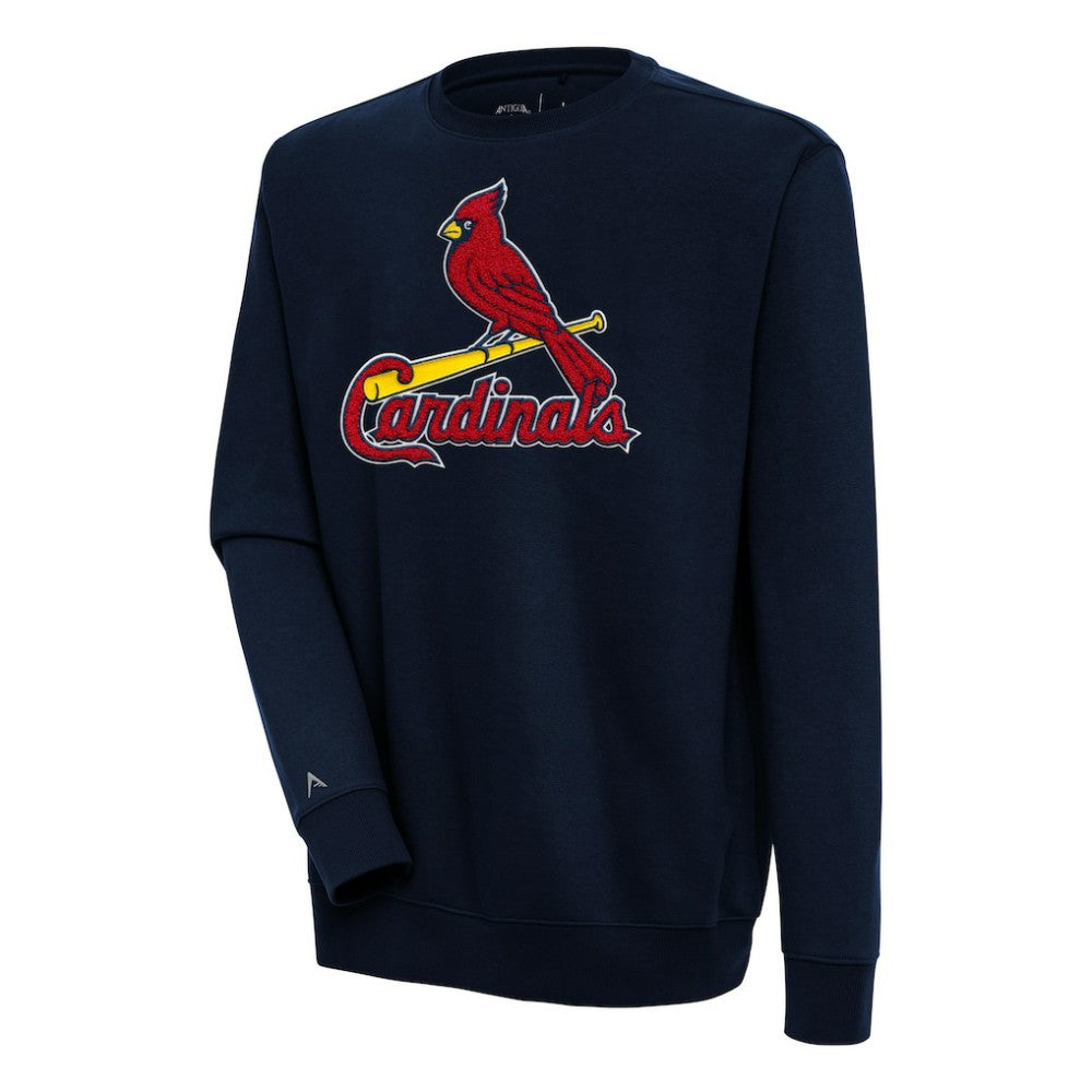 St. Louis Cardinals Antigua Victory Crewneck Chenille Pullover Sweatshirt - Navy Pullover