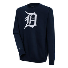 Detroit Tigers Antigua Victory Crewneck Chenille Pullover Sweatshirt - Navy Pullover