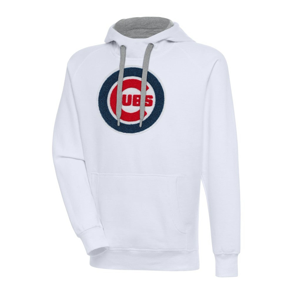 Chicago Cubs Antigua Victory Chenille Pullover Hoodie - White Hoodies