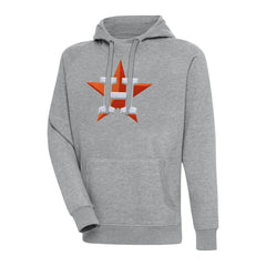 Houston Astros Antigua Victory Chenille Pullover Hoodie - Heather Gray Hoodies