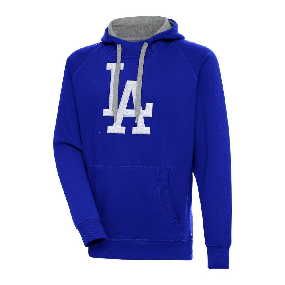 Los Angeles Dodgers Antigua Victory Chenille Pullover Hoodie - Royal Hoodies