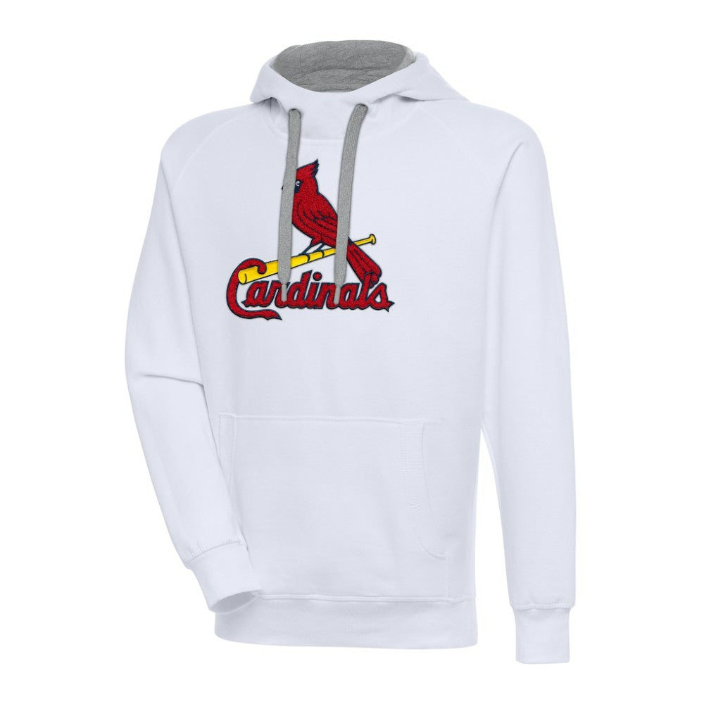 St. Louis Cardinals Antigua Victory Chenille Pullover Hoodie - White Hoodies