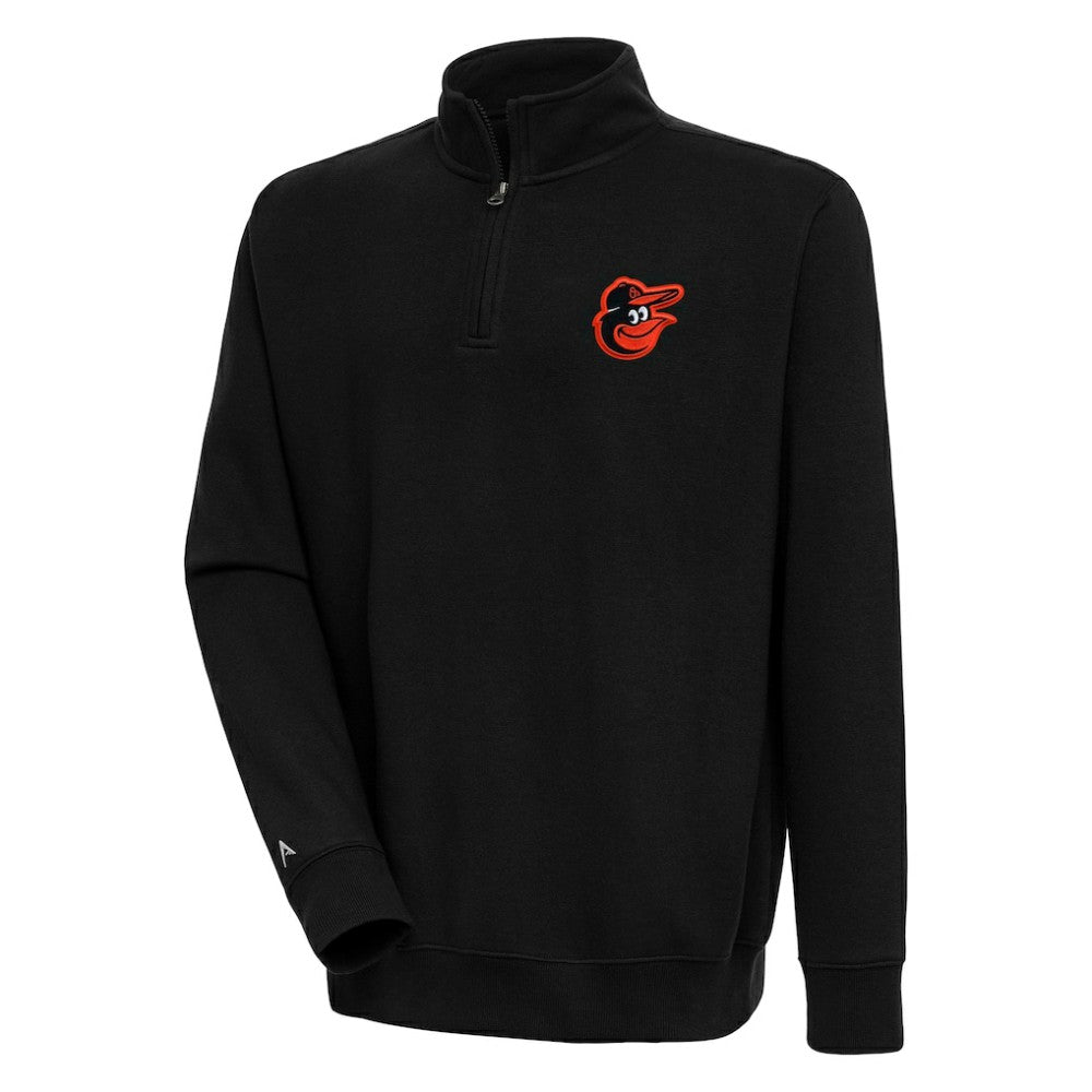 Baltimore Orioles Antigua Victory Quarter-Zip Pullover Top - Black Pullover